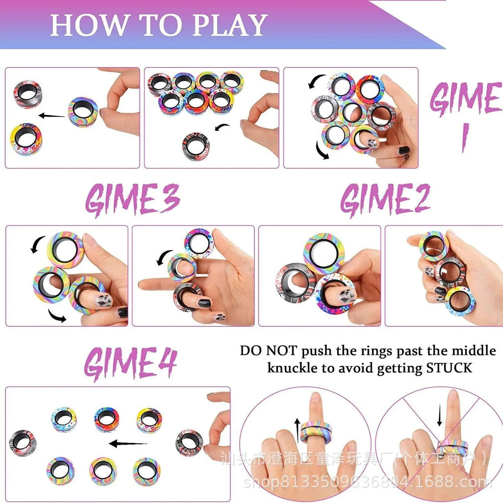 Magnetic Fidget Ring Set