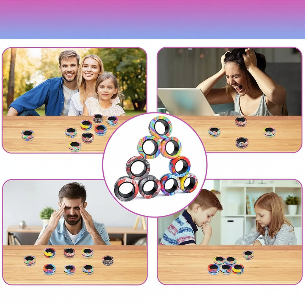 Magnetic Fidget Ring Set
