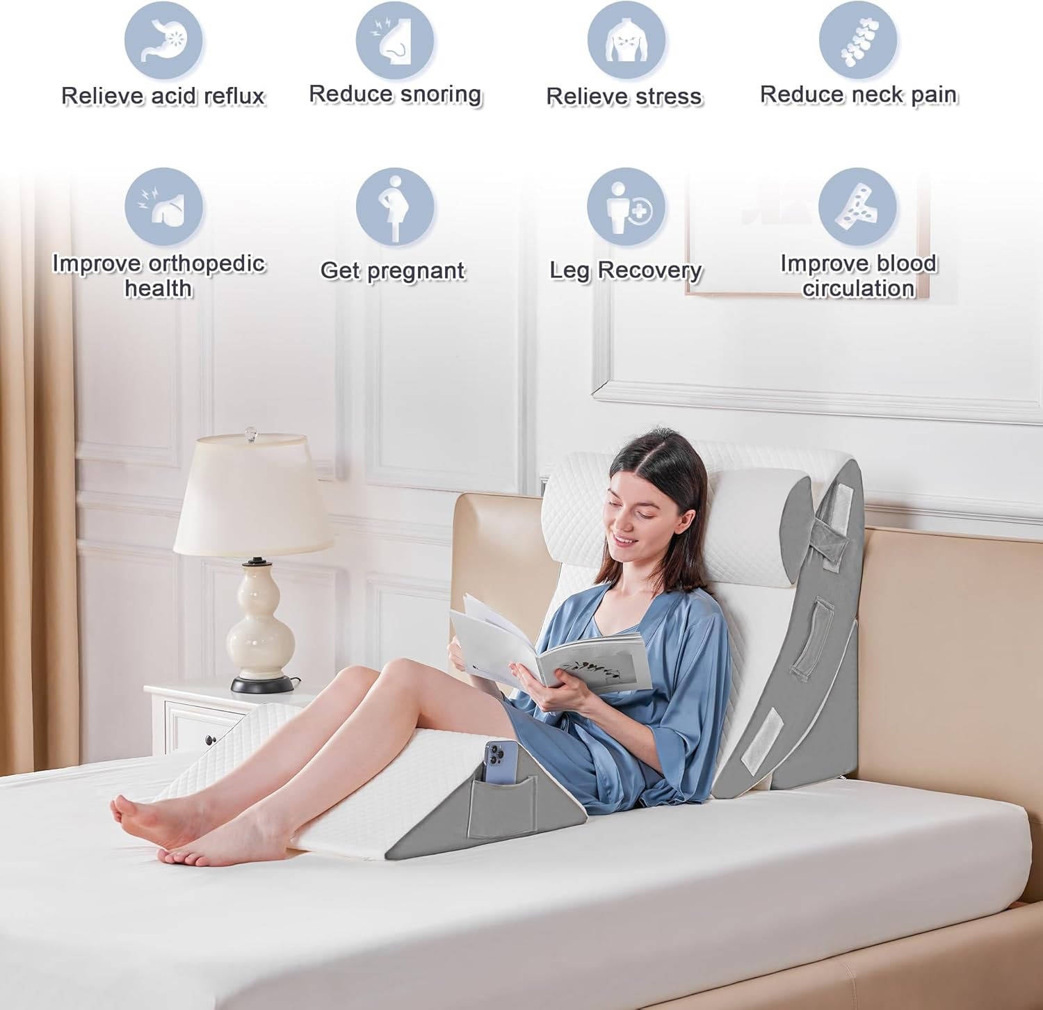 Orthopedic Bed Wedge Pillow Set